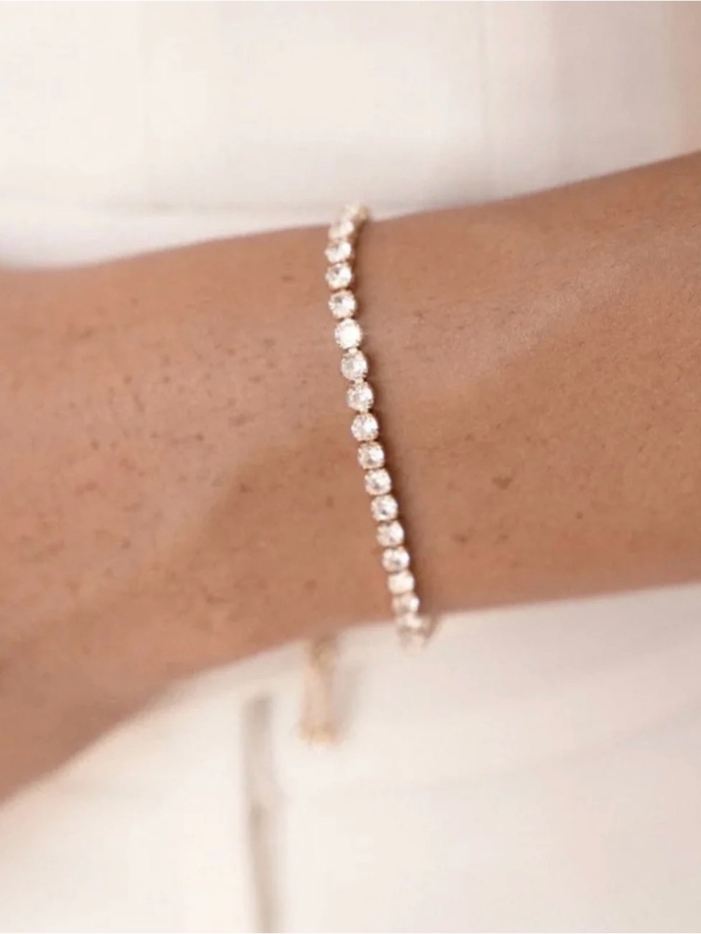 Ettika Crystal & Gold Adjustable Tennis Bracelet
